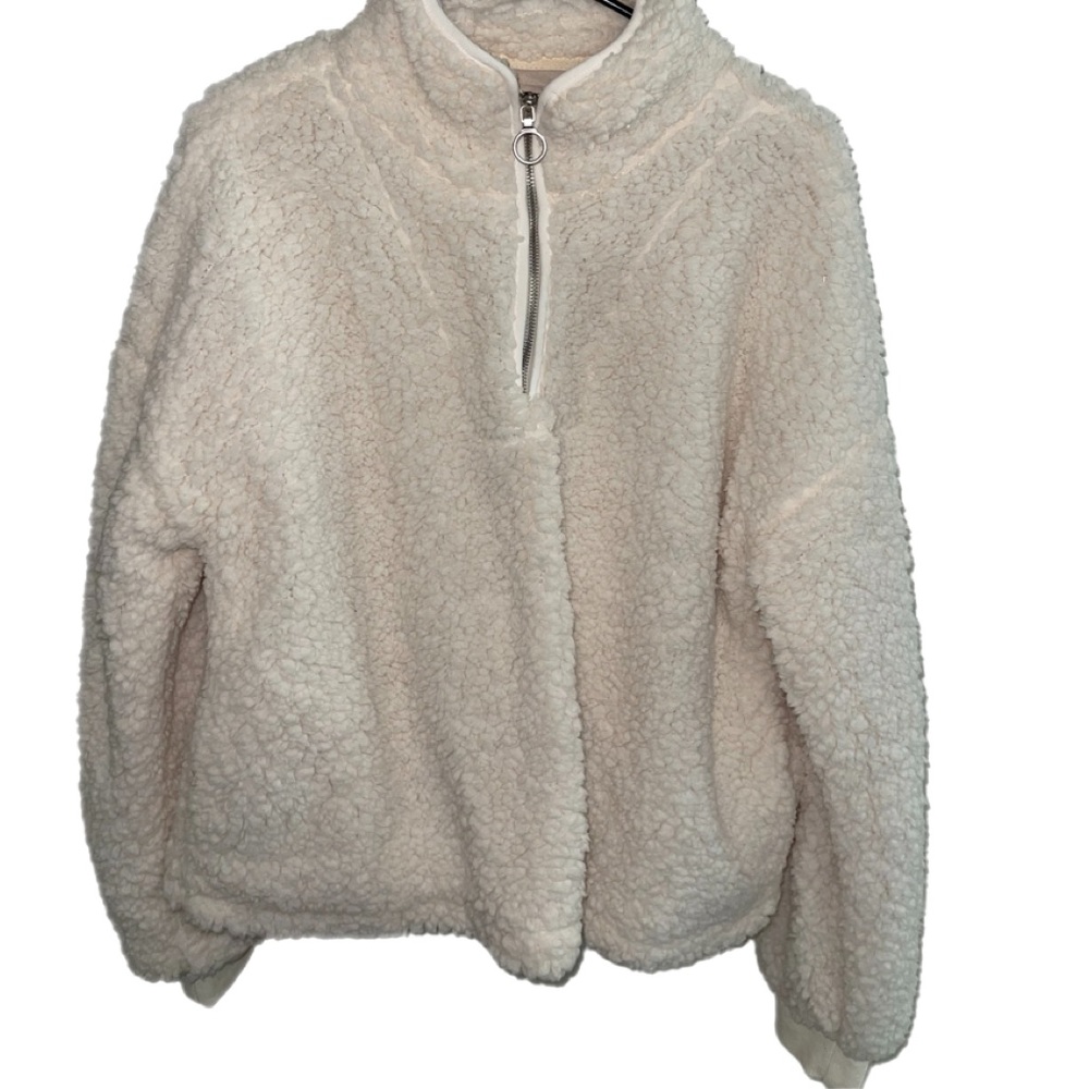 Cream Teddy sweater quarter zip - Thread & Supply